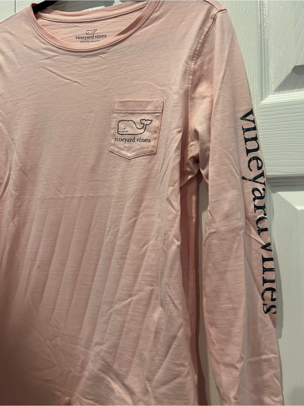 Vineyard Vines Soft Pink Long Sleeve Pocket Tee